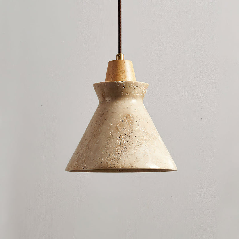 Calvrane Travertine Hourglass Pendant Light