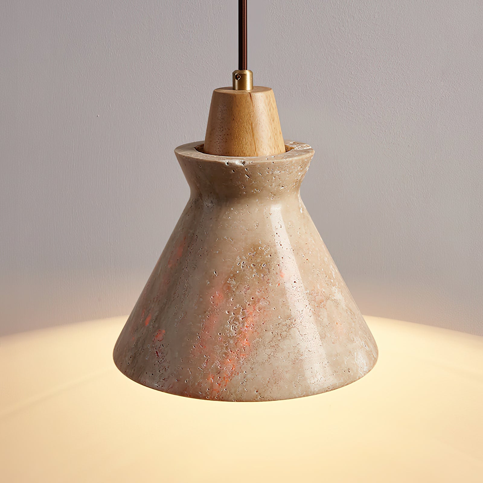 Calvrane Travertine Hourglass Pendant Light