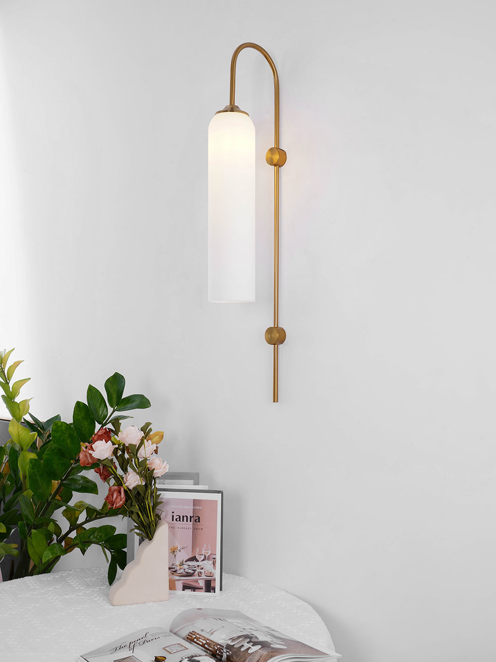 Art Deco Mouth-Blown Glass Wall Sconce