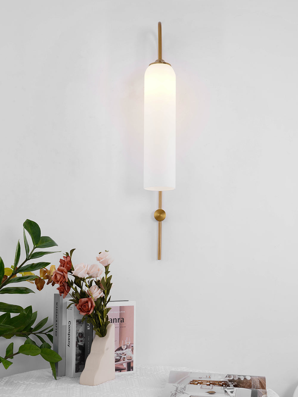 Art Deco Mouth-Blown Glass Wall Sconce