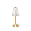 Gold Metal Faceted Cordless Table Lamp