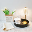 Gold Metal Faceted Cordless Table Lamp