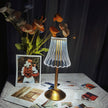 Gold Metal Faceted Cordless Table Lamp