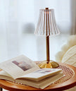 Gold Metal Faceted Cordless Table Lamp