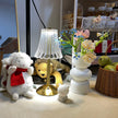 Gold Metal Faceted Cordless Table Lamp