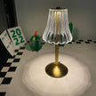 Gold Metal Faceted Cordless Table Lamp