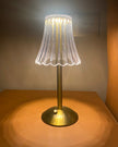 Gold Metal Faceted Cordless Table Lamp