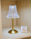 Gold Metal Faceted Cordless Table Lamp