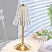 Gold Metal Faceted Cordless Table Lamp