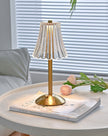 Gold Metal Faceted Cordless Table Lamp