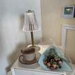 Gold Metal Faceted Cordless Table Lamp