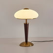 Calvrane Walnut Wood and Glass Table Lamp