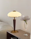 Calvrane Walnut Wood and Glass Table Lamp