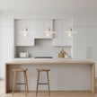 Frosted Glass Wood Rim Pendant Light