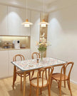 Frosted Glass Wood Rim Pendant Light