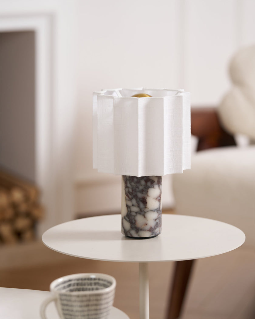 Art Deco Marble Cordless Rechargeable Table Lamp