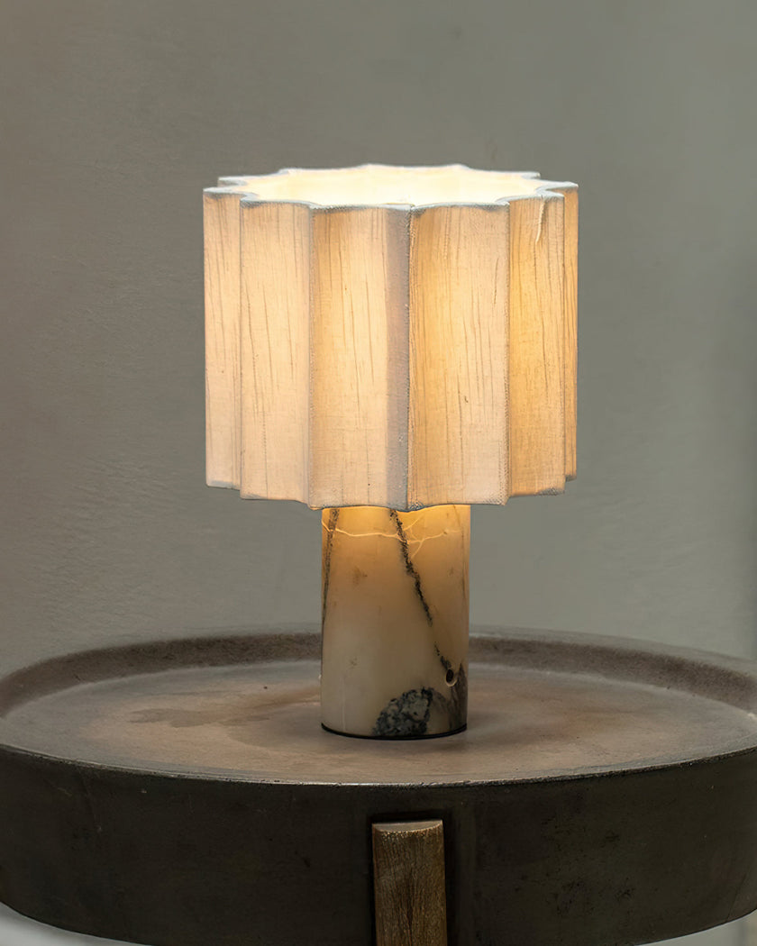 Art Deco Marble Cordless Rechargeable Table Lamp