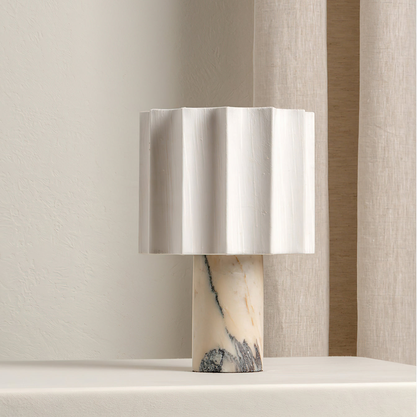 Art Deco Marble Cordless Rechargeable Table Lamp