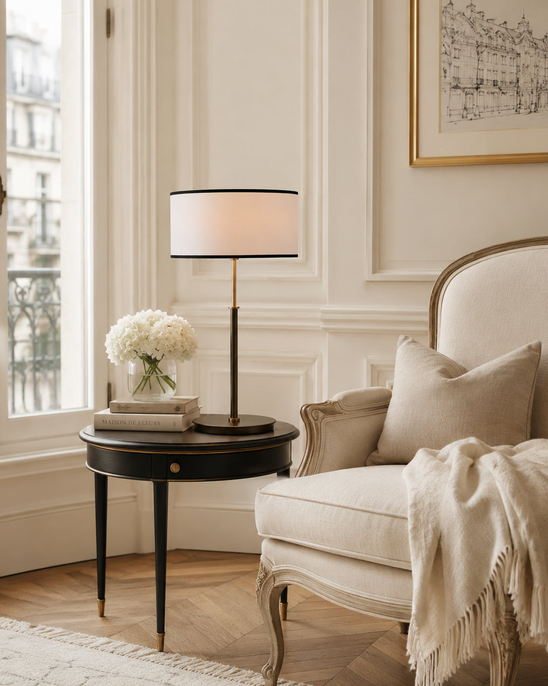 Calvrane Wood Two-Tone Table Lamp