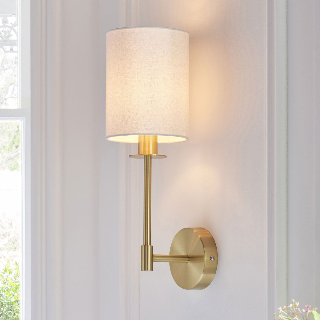 Calvrane Brass Cylinder Wall Sconce