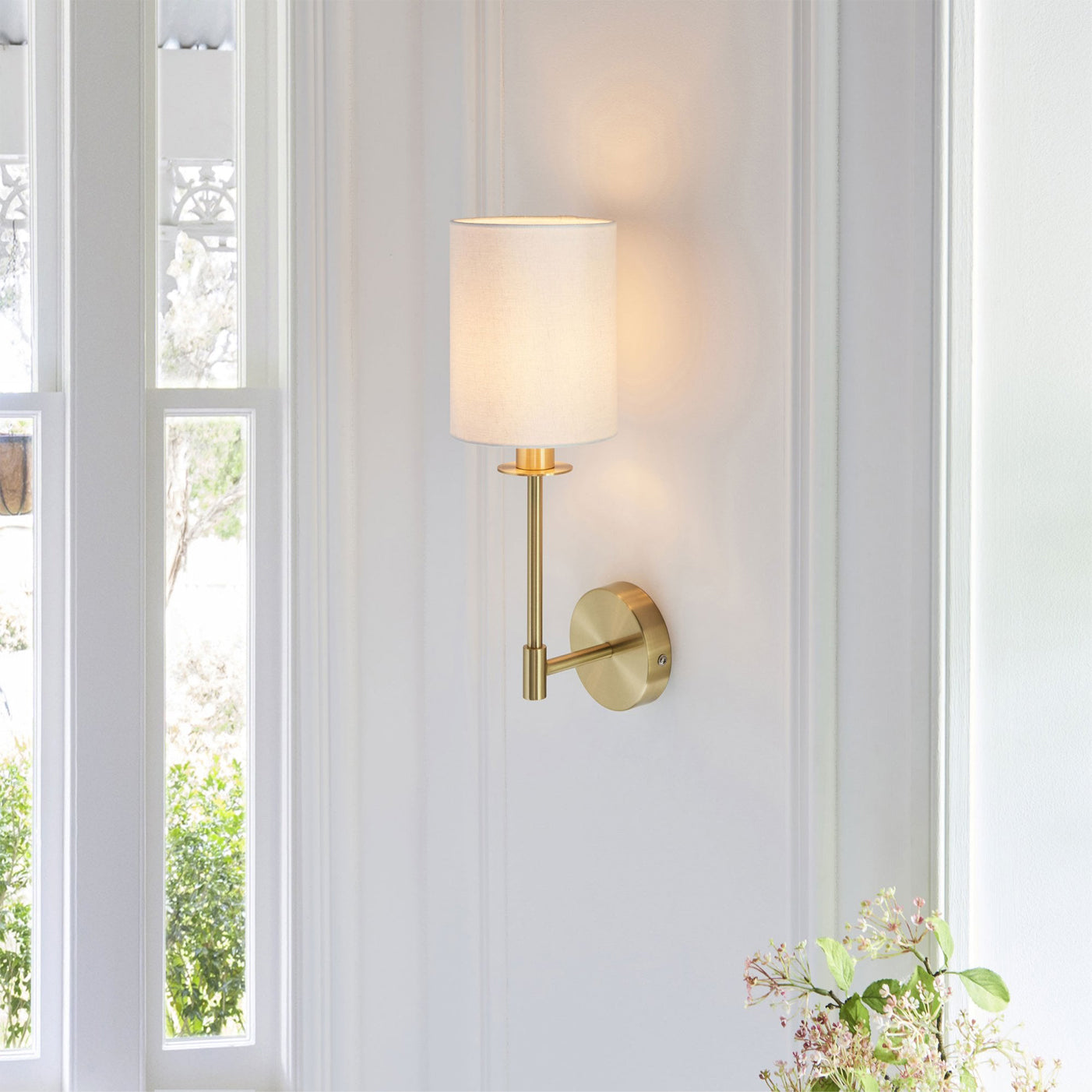 Calvrane Brass Cylinder Wall Sconce
