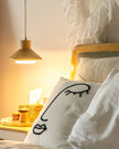 Wood Shallow Drum Pendant Light