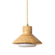 Wood Shallow Drum Pendant Light