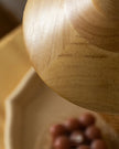 Wood Shallow Drum Pendant Light