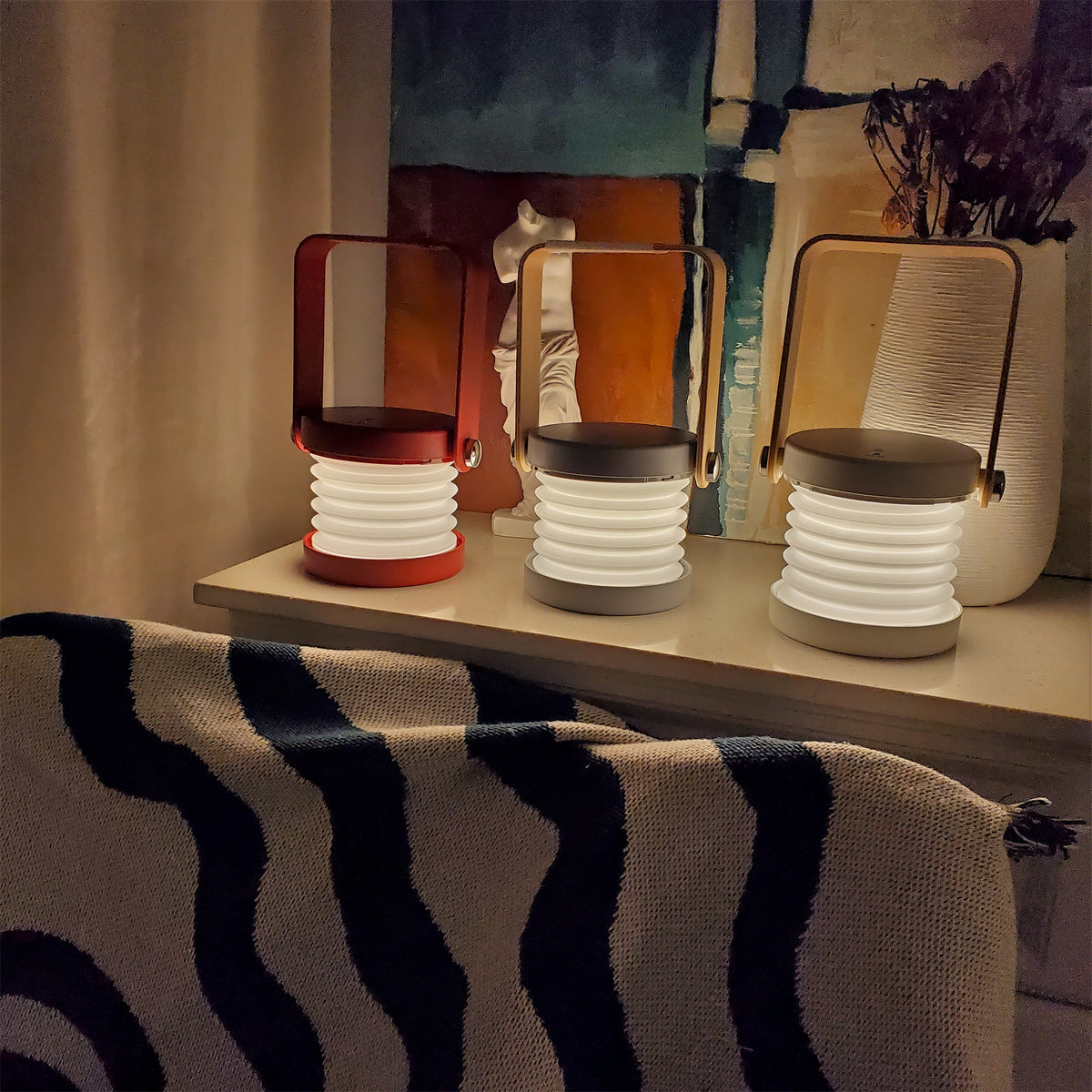 Stacked Disc Portable Lantern Table Lamp