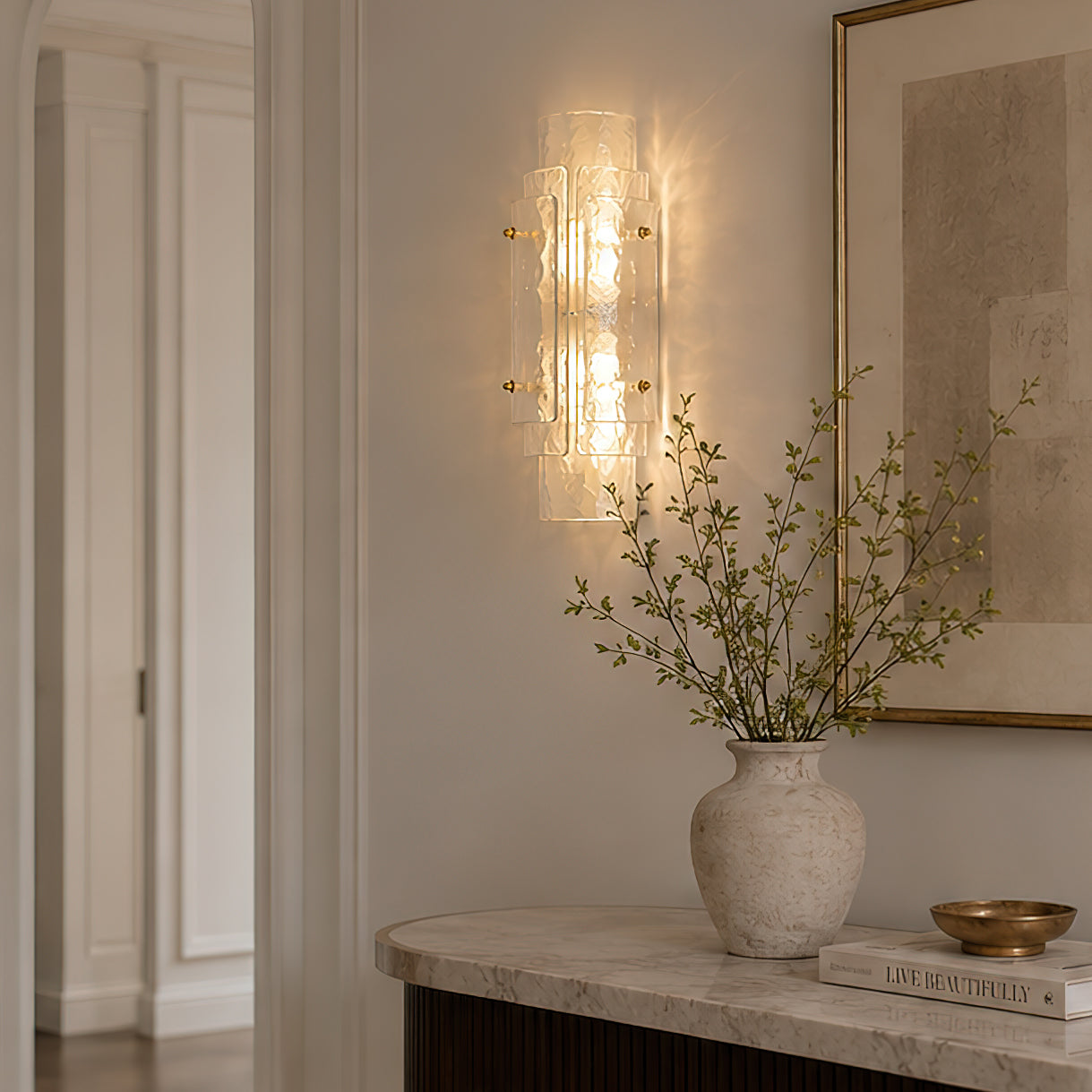 Calvrane Glass Cylinder Wall Sconce