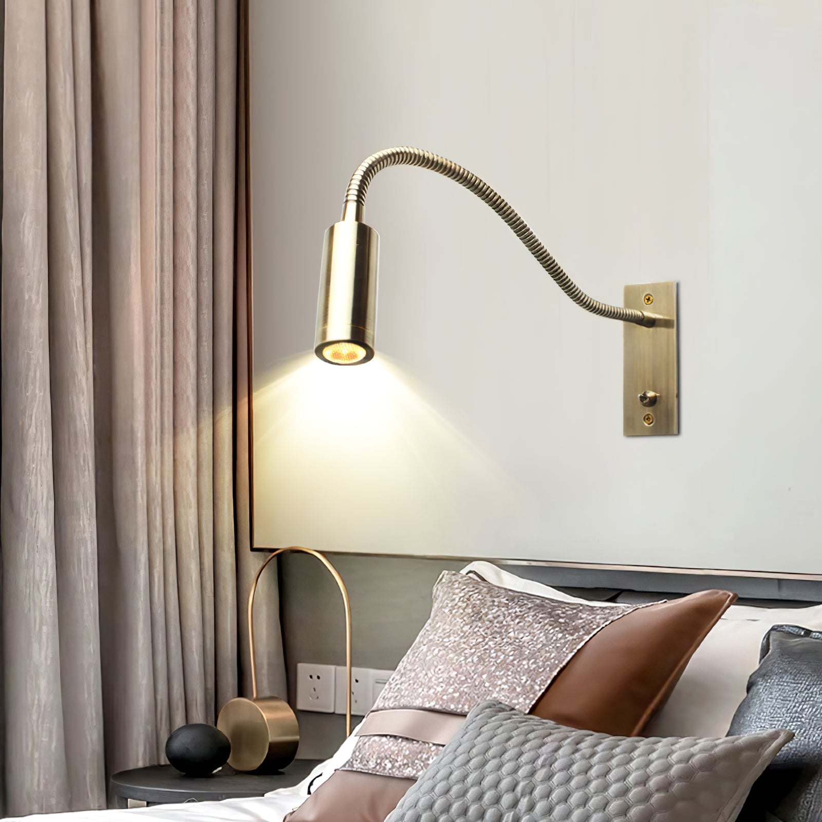 Modern Adjustable Gooseneck LED Reading Wall Sconce