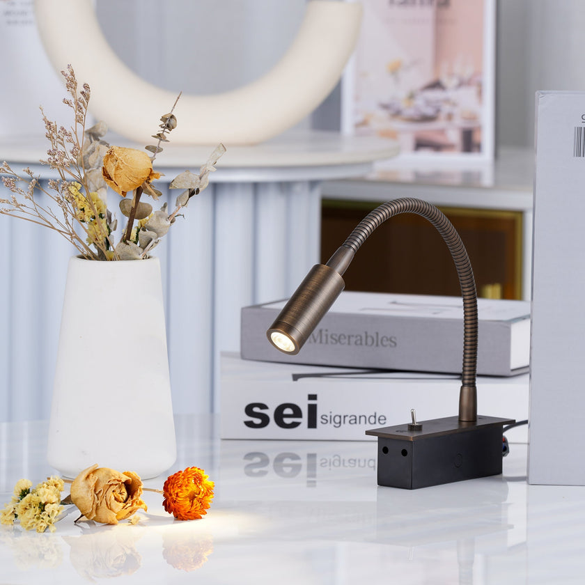 Modern Adjustable Gooseneck LED Reading Wall Sconce