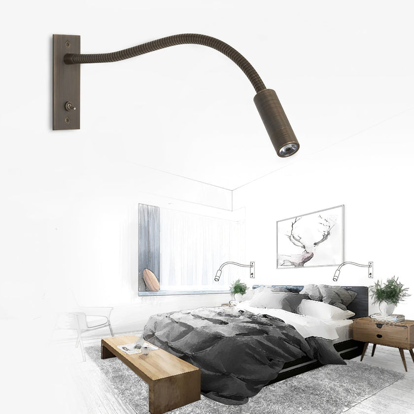 Modern Adjustable Gooseneck LED Reading Wall Sconce