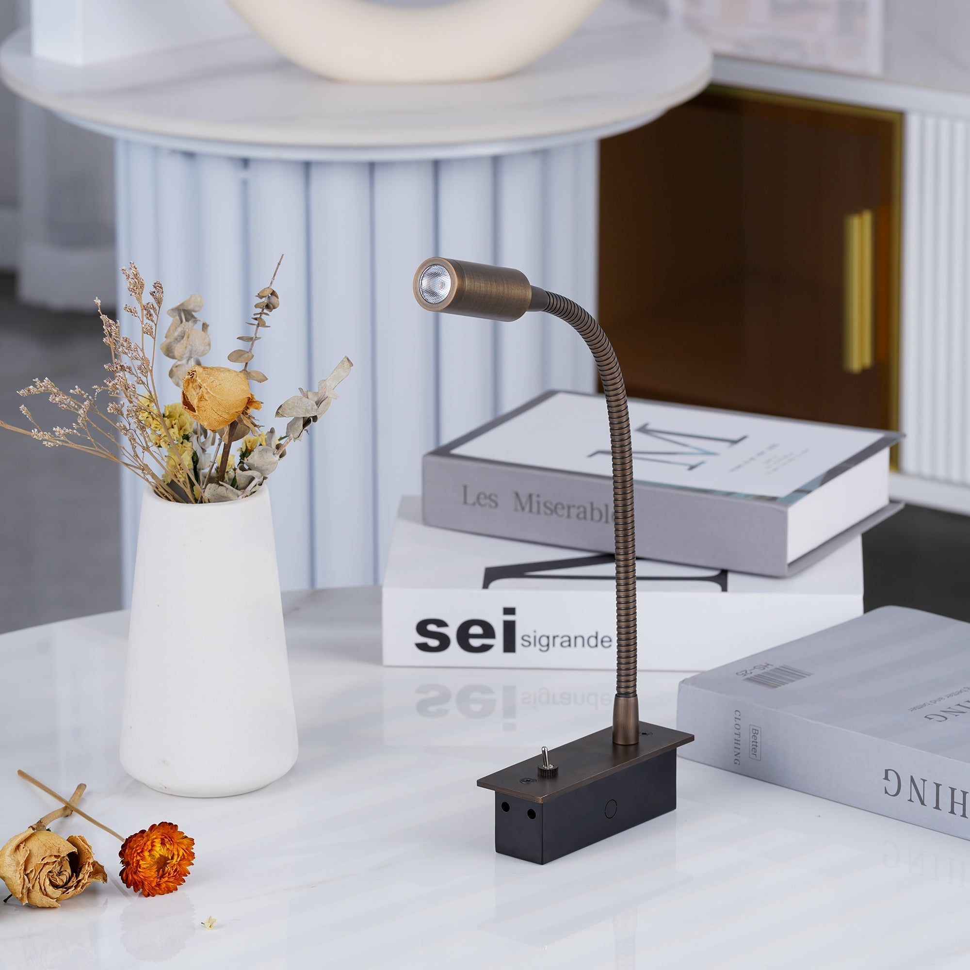 Modern Adjustable Gooseneck LED Reading Wall Sconce