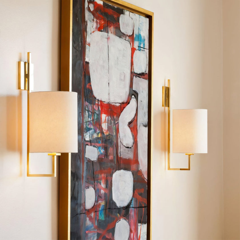 Calvrane Brass Rectangular Wall Lamp