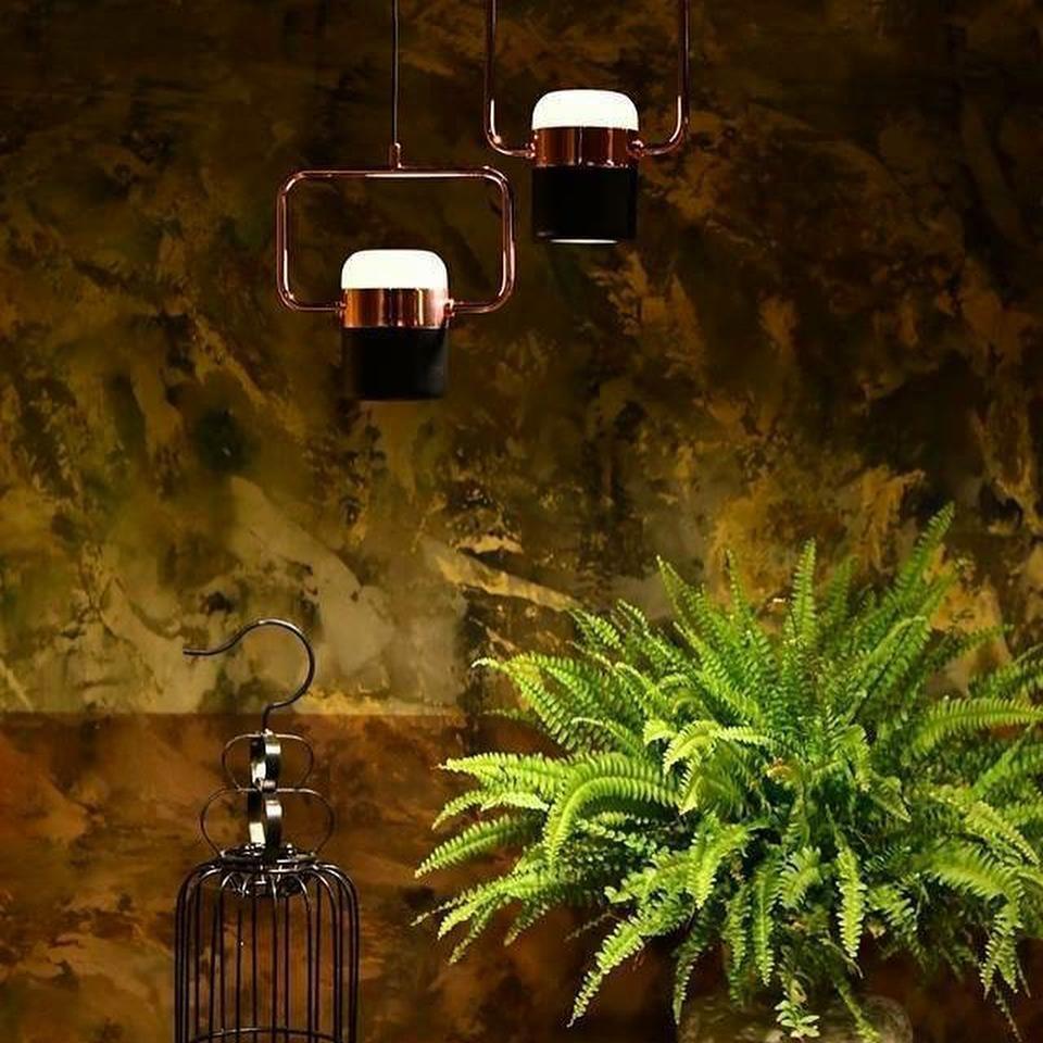 Iron Frame Tilting Pendant Light