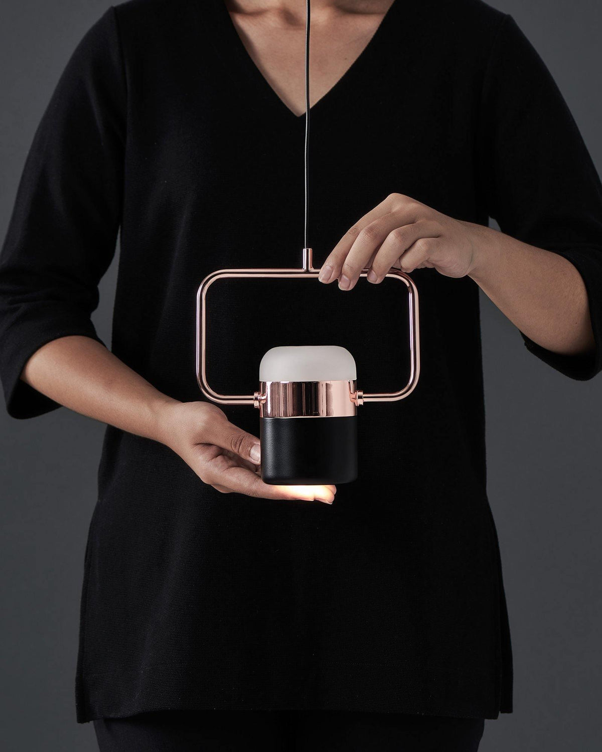 Iron Frame Tilting Pendant Light