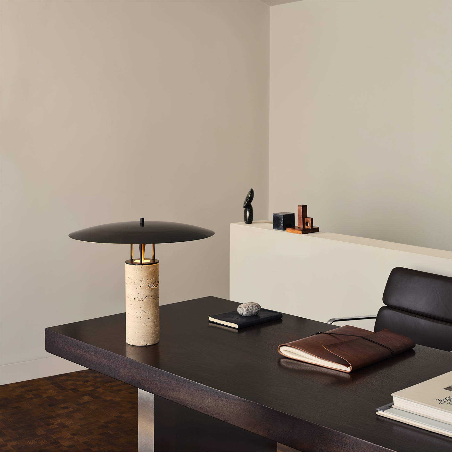 Minimalist Yellow Travertine Table Lamp