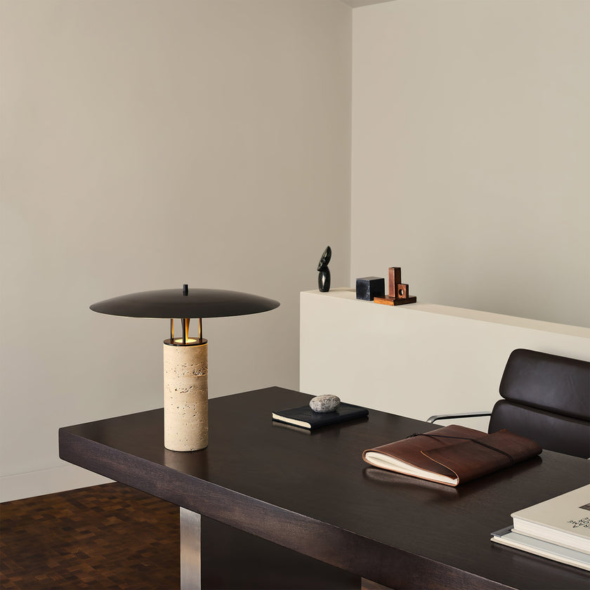 Minimalist Yellow Travertine Table Lamp