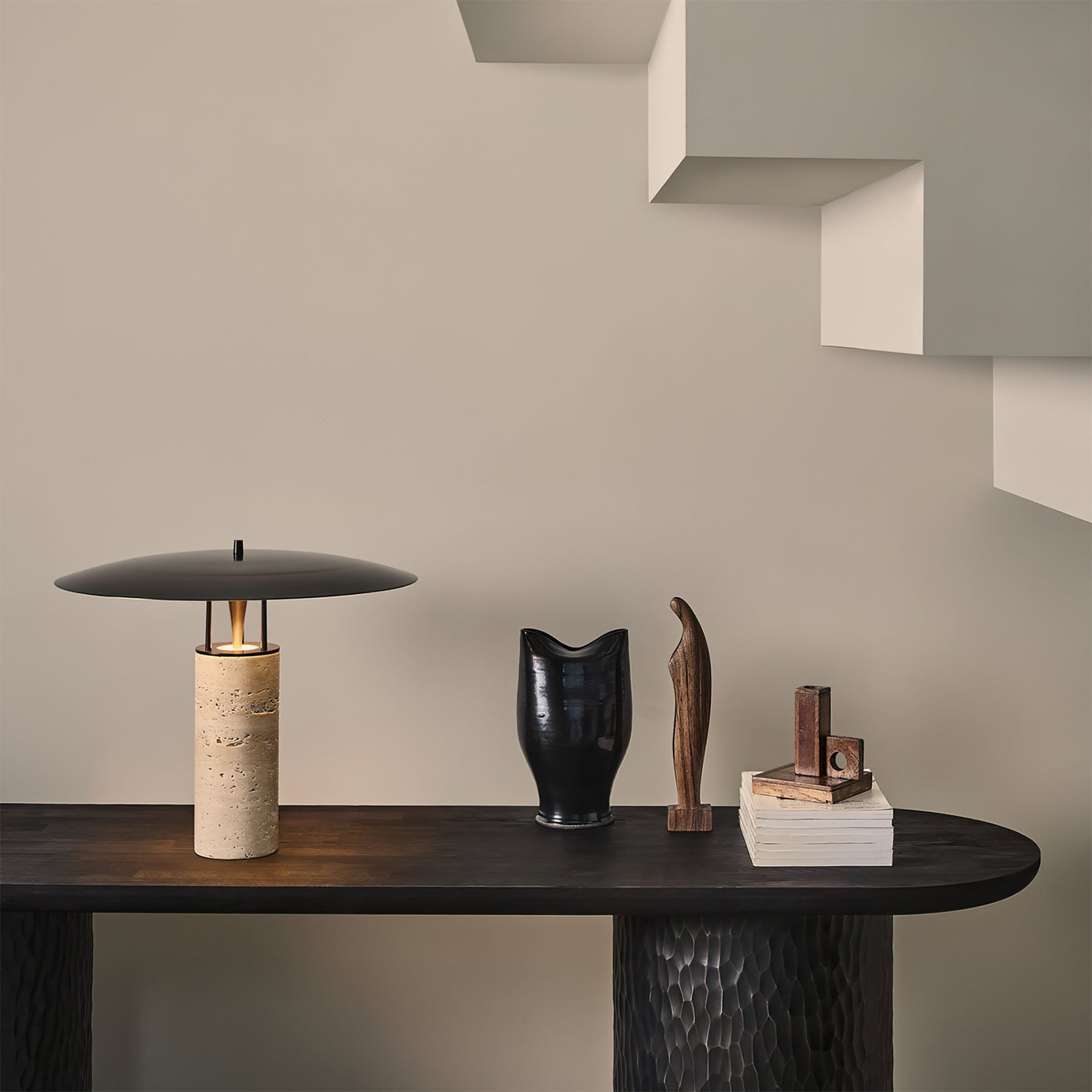 Minimalist Yellow Travertine Table Lamp