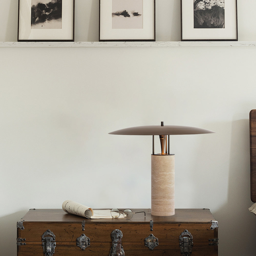 Minimalist Yellow Travertine Table Lamp