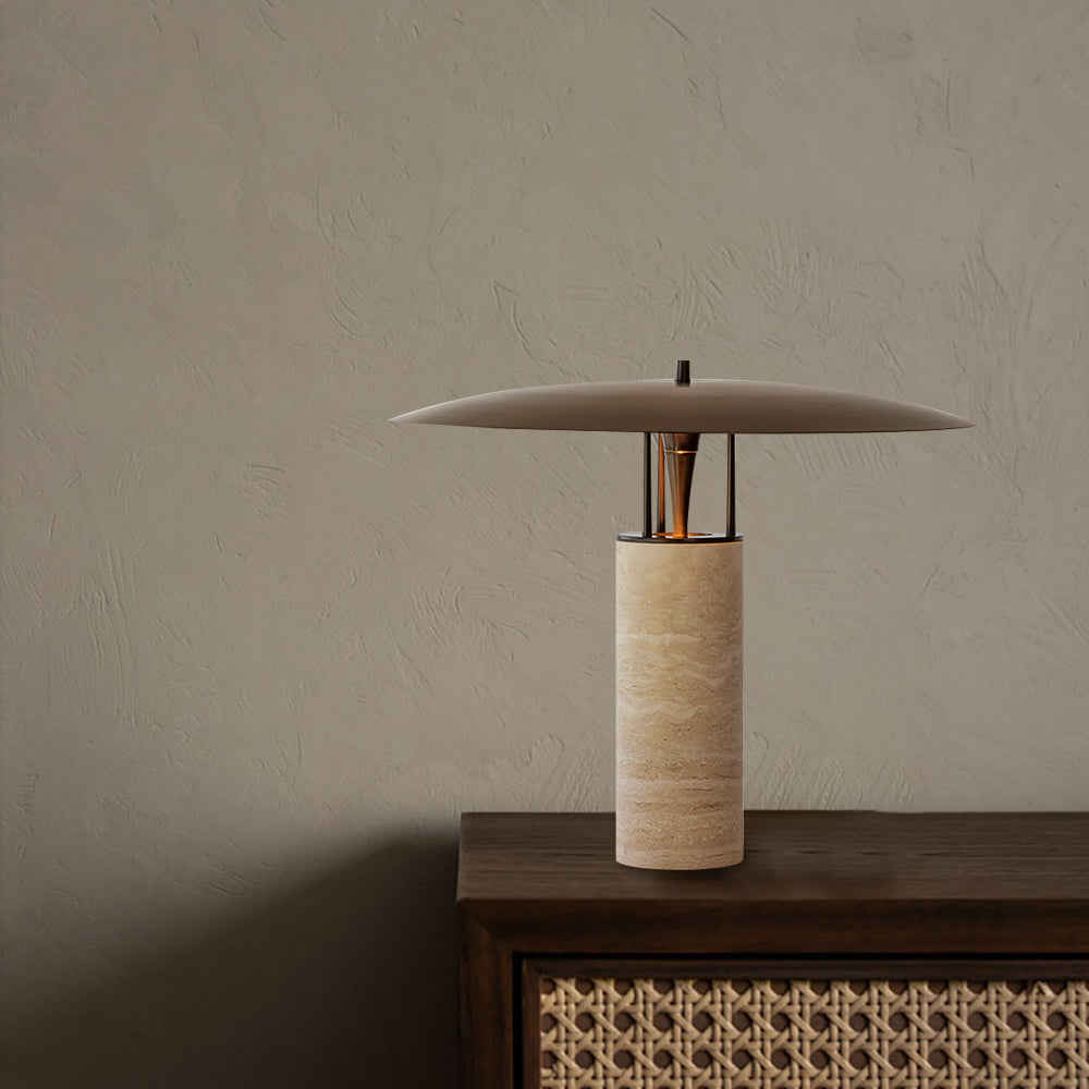 Minimalist Yellow Travertine Table Lamp