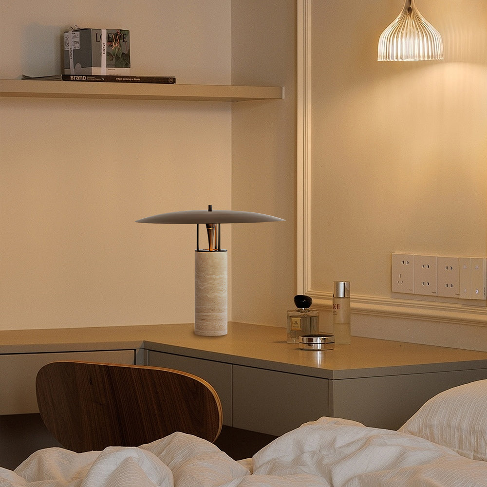 Minimalist Yellow Travertine Table Lamp