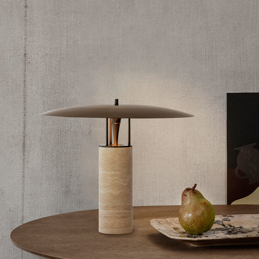 Minimalist Yellow Travertine Table Lamp