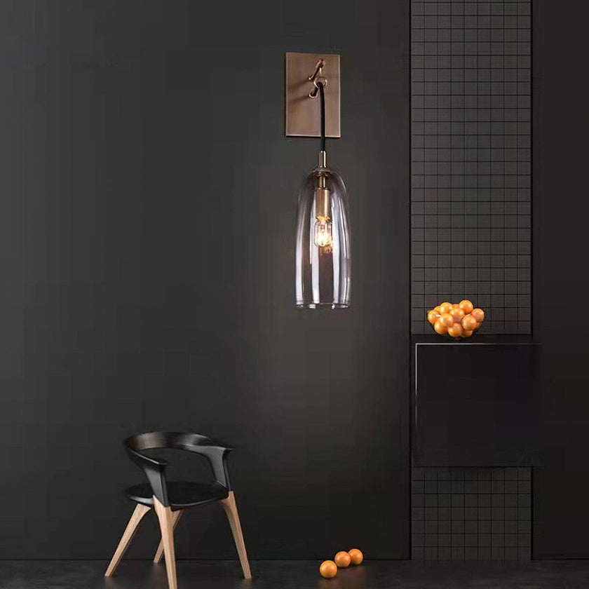 Scandinavian Brass Glass Wall Sconce