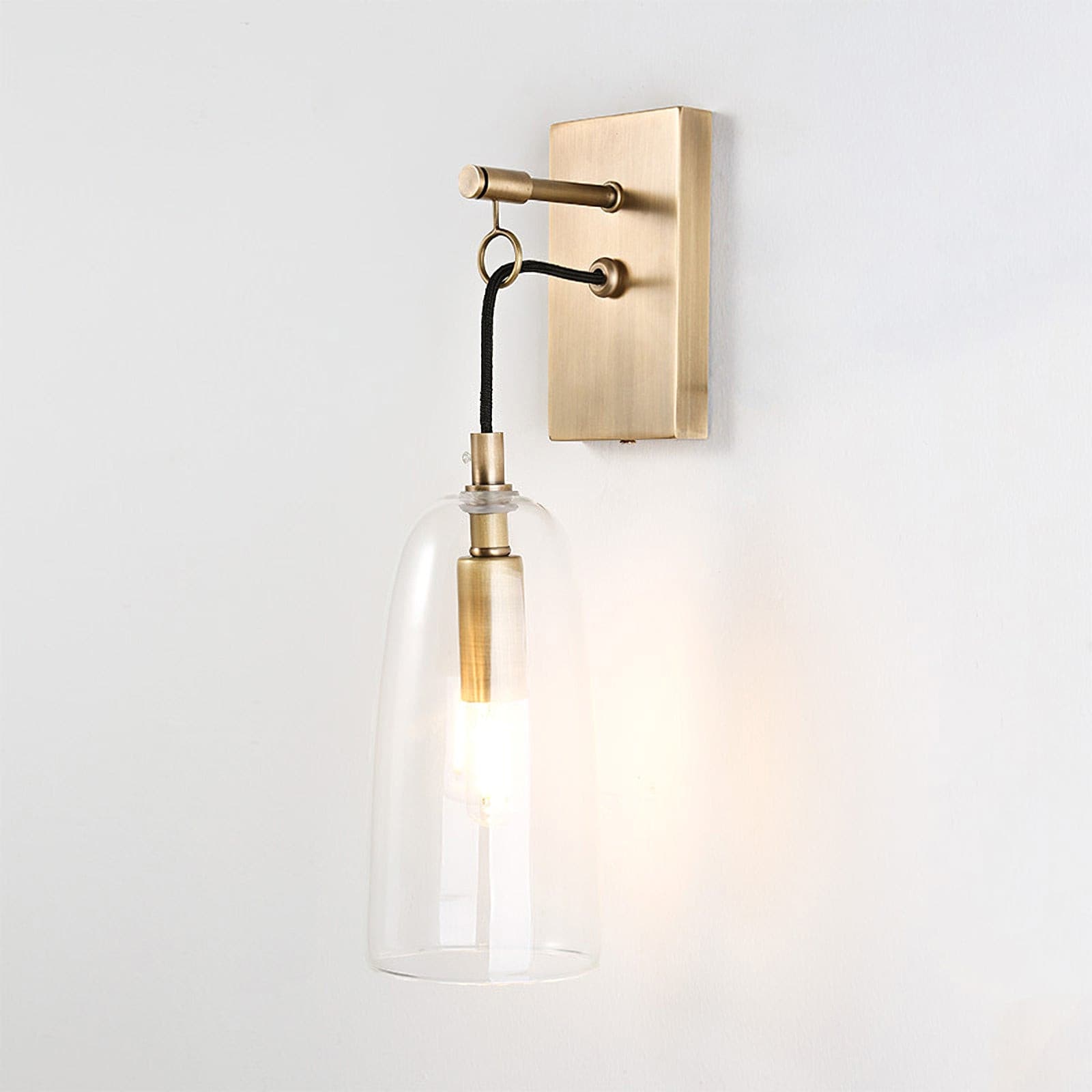 Scandinavian Brass Glass Wall Sconce