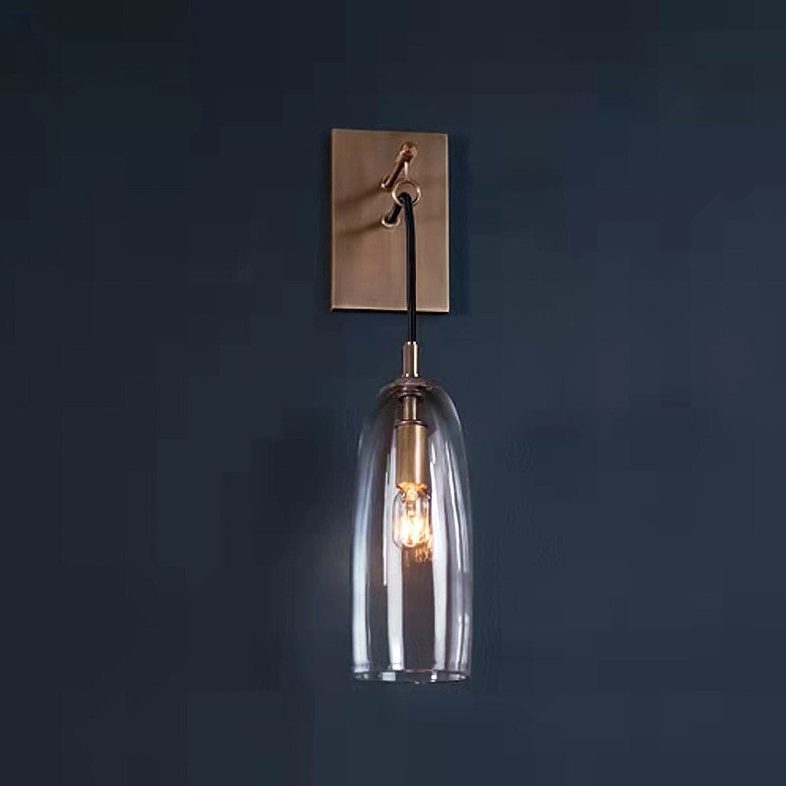 Scandinavian Brass Glass Wall Sconce