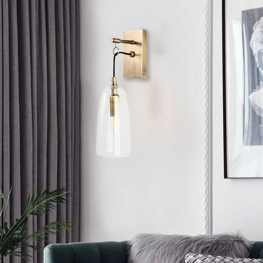 Scandinavian Brass Glass Wall Sconce