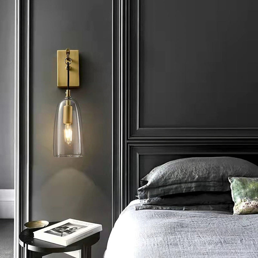 Scandinavian Brass Glass Wall Sconce