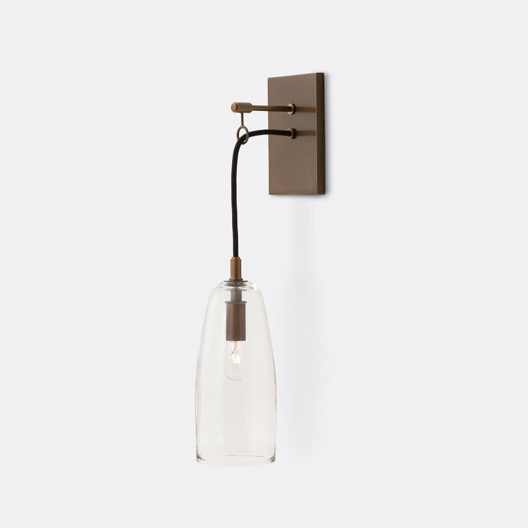 Scandinavian Brass Glass Wall Sconce